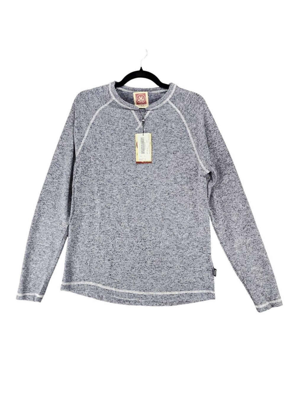 Micros Shirt Mens Small Blue Heather Long Sleeve Raglan Jersey Tee *NWT*